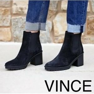 Vince Henderson weatherproof black suede Chelsea boot